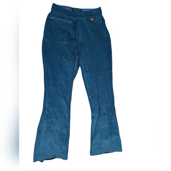 Vintage women's blue corduroy winter ski stirrup‎ pants - Picture 2 of 8